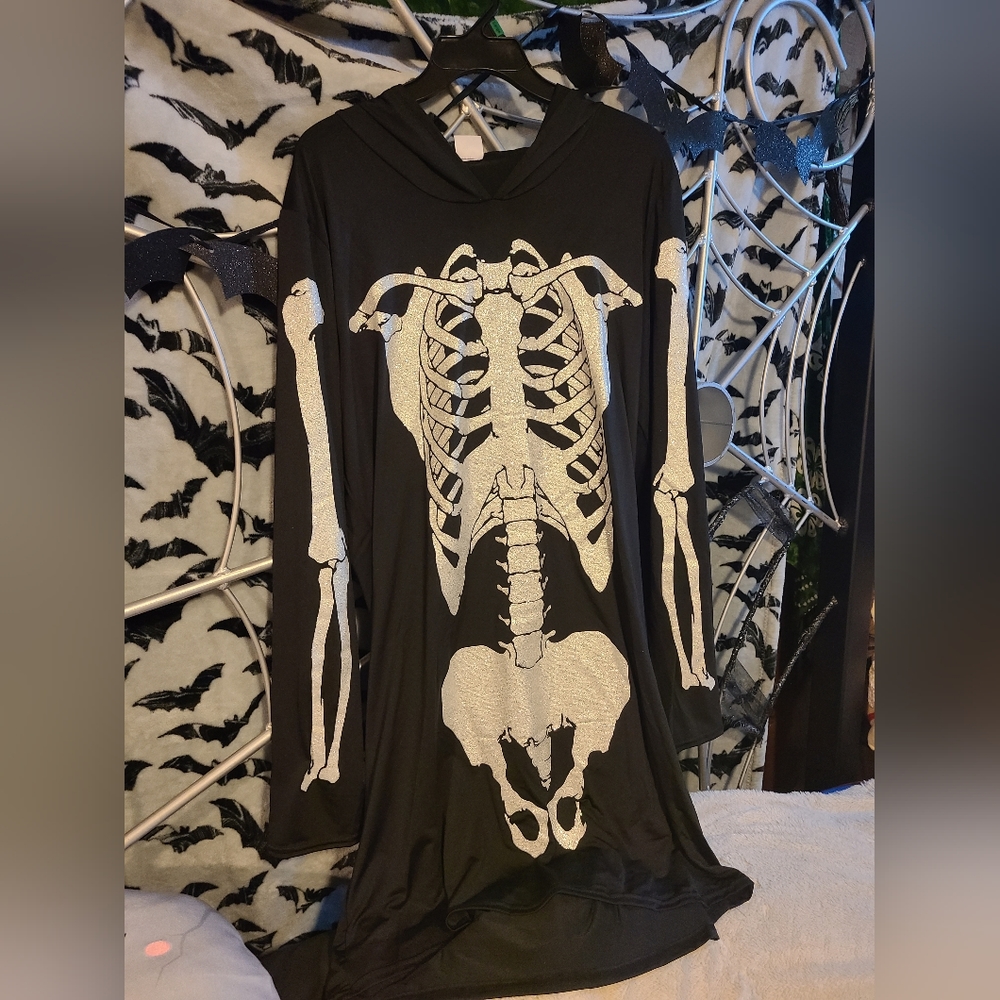 Hooded skeleton dress